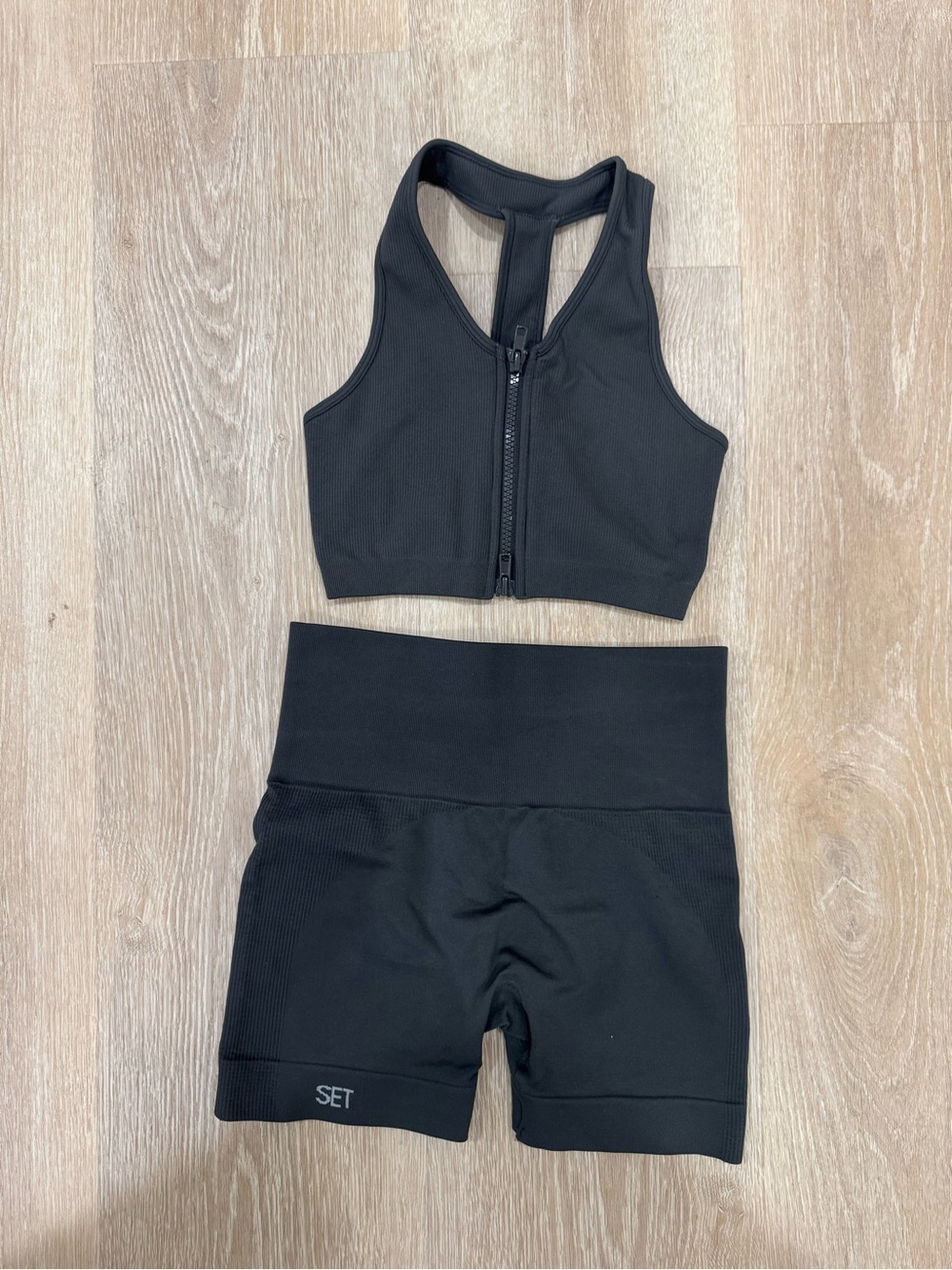 SET Active Gray Shorts and Bra Set